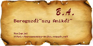 Beregszászy Anikó névjegykártya