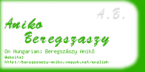 aniko beregszaszy business card